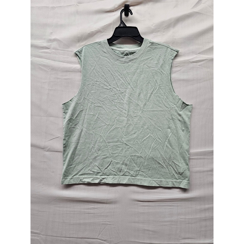 Original Use Mens Sleeveless Muscle T-Shirt Green Cotton Casual Size Small